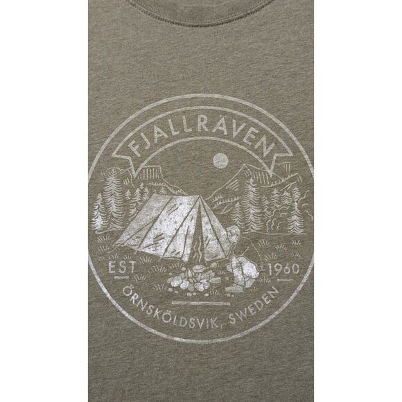 Fjällräven Lagerplats Graphic T-Shirt Olive Green Men’s Medium Outdoors - Picture 4 of 10